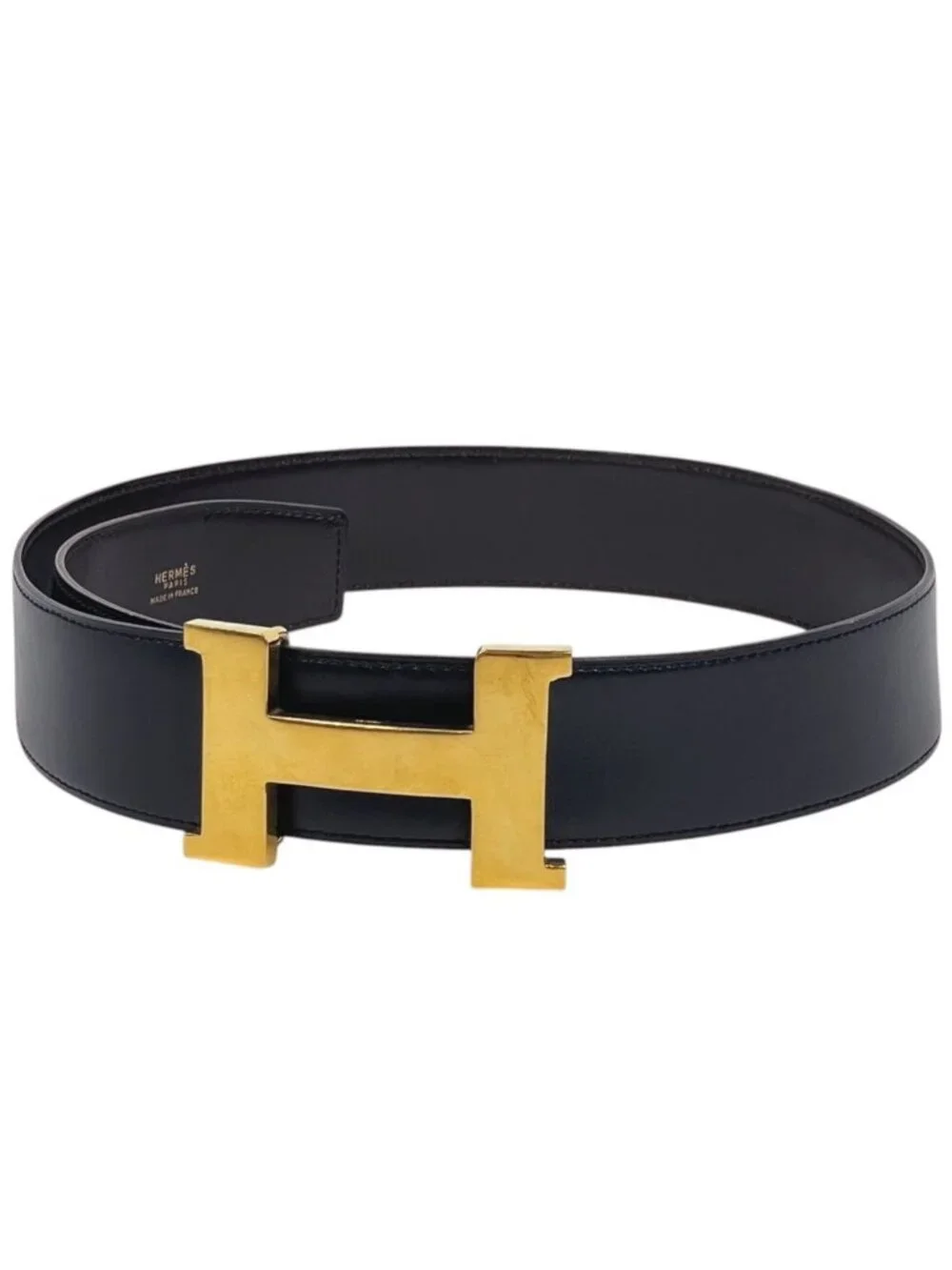 Hermes Constance Reversible H-belt Box Calf Black Brown